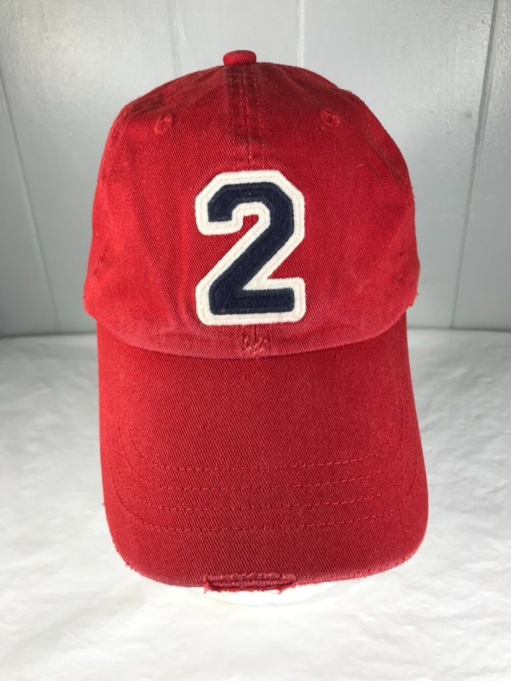 Vintage Abercrombie & Fitch Hat Adjustable Red Distressed Baseball Cap Y2K #2